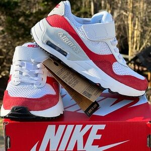 Nike Air Max System White Red PS Unisex Youth Casual Lifestyle Sneaker US 11C